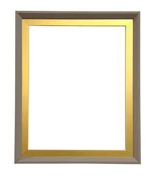 Golden empty frame with transparent background Stock Photos