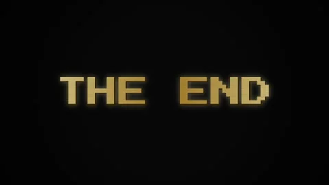 Golden The End Text Animation Loop on Black Background Видео 331268182