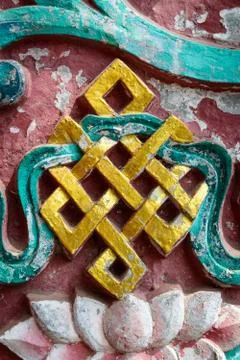 Golden endless knot Stock Photos