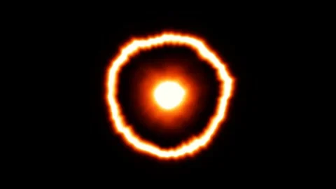 Golden energy ring pulsating in dark abstract motion footage Stock Footage 339781102