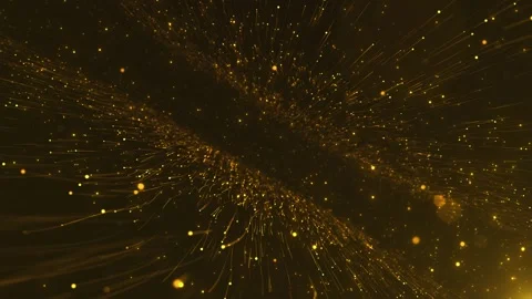 Golden energy wave particle visual with bright streaks, dark cinematic space, an Stock Footage 340550589