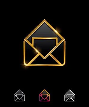 Golden Envelope Vector Sign Stock-Illustration