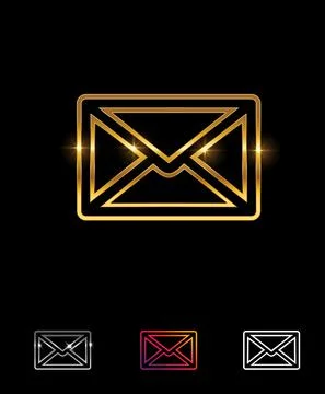 Golden Envelope Vector Sign Stock Illustration