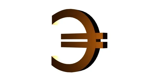 Golden Euro sign on white background. Currency.	 Stock Footage 169528341