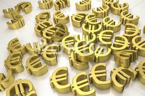 Golden euro signs Stock Illustration