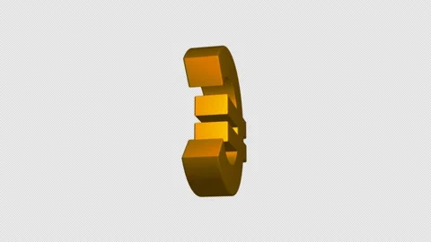 Golden euro symbol. 3D loop of the rotat... | Stock Video | Pond5