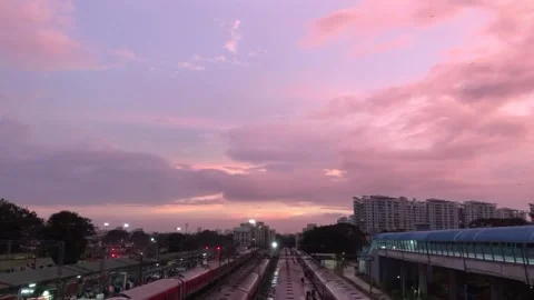 Golden evening sky Stock Footage 163350680