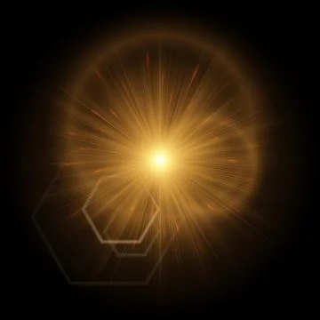 Golden explosion with bright highlights Illustrazione stock