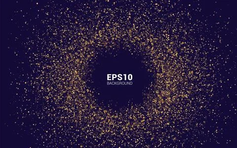 Golden explosion. Gold Sparkles Vector. Banner in the circle. Vector Stock Illustration