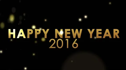Golden explosion sparkling on black background, holiday new year 2016 Stock Footage 48923078