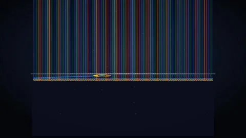 Golden Eye Icon Scan Loop - Colorful Vertical Line Data Backdrop Stock Footage 341565216