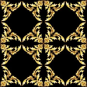 Golden f pattern Stock Illustration