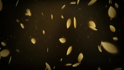 Golden falling leaves luxury abstract motion background 4k loop Stock Footage 345257521