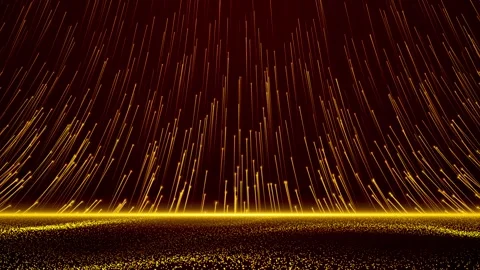 Golden Falling Particles Light Curtain Abstract Stage Background Stock-Footage 319479622