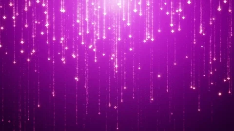 The golden falling particles spin and flicker on the purple magenta background Video stock 75178963
