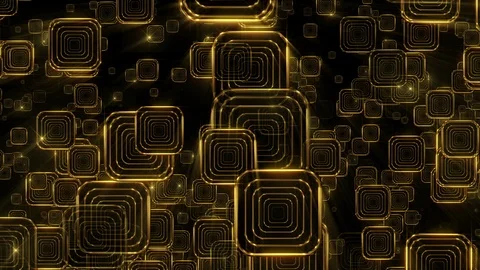 Golden Falling Squares Stock-Footage 102427180