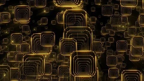 Golden Falling Squares Video stock 102427593