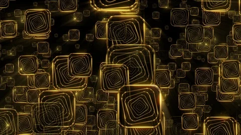 Golden Falling Squares Stockbeeldmateriaal 102432213