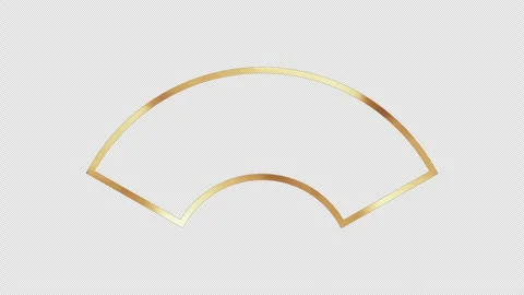 Golden fan-shaped border with circulating flowing golden light Stock Footage 330486293