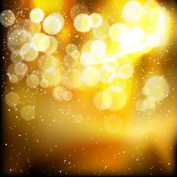 Golden festive lights background. vector illustration. Stock Illustration