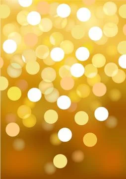 Golden festive lights, vector background. Stock Illustration