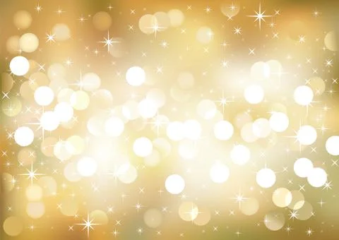Golden festive lights, vector background. Stock Illustration