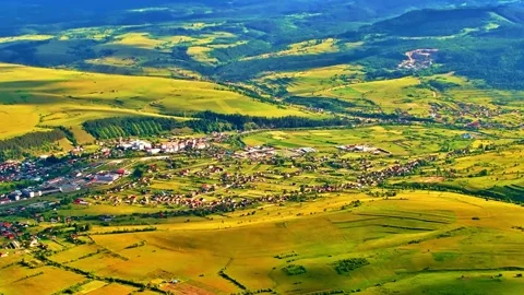 Golden Fields Stretching Across Open Landscape Stock Footage 322829849