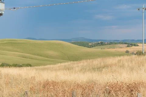 Golden Fields Under Dramatic Sky Foto stock