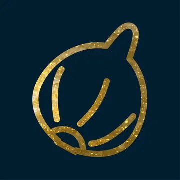 Golden fig icon 스톡 일러스트