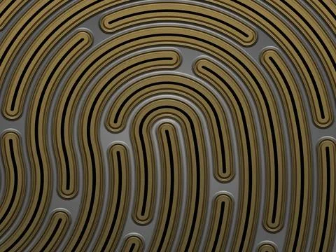 Golden Fingerprint Stock Illustration