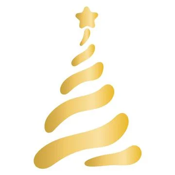 Golden fir isolated vector object Stock Illustration