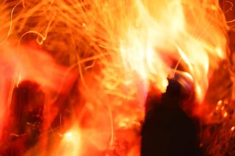 Golden fire flame background Stock Photos