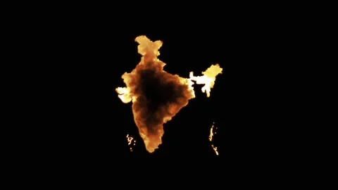 Golden fire india map 4k Stock Footage 287112510