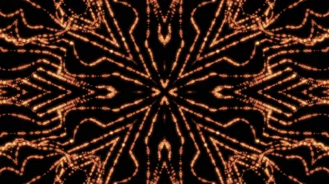 Golden Fire Pattern Bokeh Background. Polygon Art Animation. 4K Abstract Kaleida Stock Footage 60115092