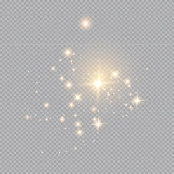 Golden fire on a transparent background,  Stock Illustration