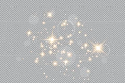 Golden fire on a transparent background,  Stock Illustration