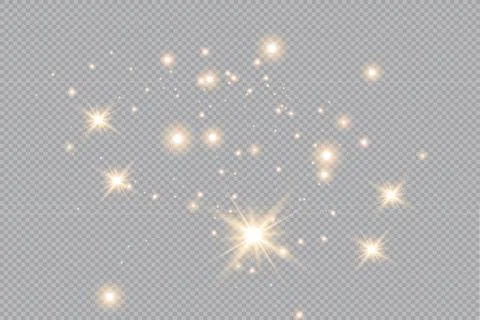 Golden fire on a transparent background,  Stock Illustration