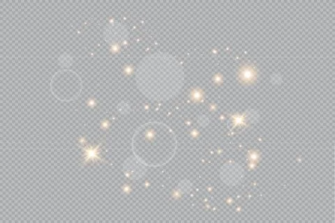 Golden fire on a transparent background,  Stock Illustration