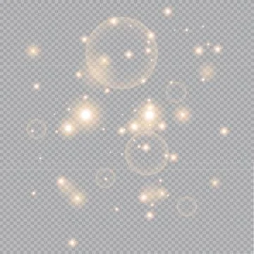 Golden fire on a transparent background,  Stock Illustration