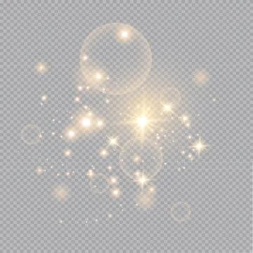 Golden fire on a transparent background,  Stock Illustration