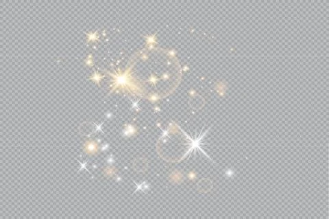 Golden fire on a transparent background,  Stock-Illustration