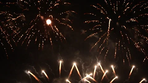 Golden Firework Countdown to new year 2025 party time Stock Footage 290161121