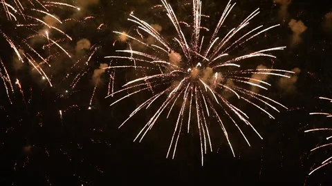 Golden Firework Countdown to new year 2025 party time Stock Footage 290161566