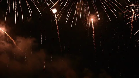 Golden Firework Countdown to new year 2025 party time Stock Footage 290161666