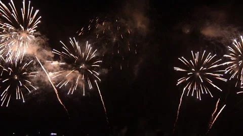 Golden Firework Countdown to new year 2025 party time Stock Footage 290161680