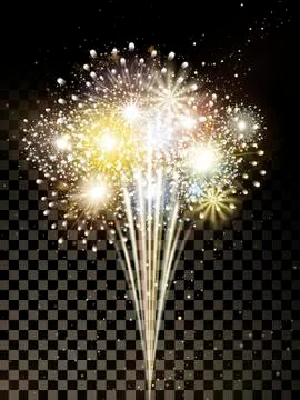 Golden firework elements Illustrazione stock