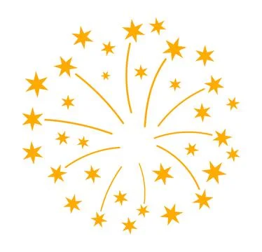 Golden firework exploding illustration Stock Illustration