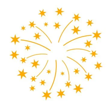 Golden firework exploding illustration Stock Illustration