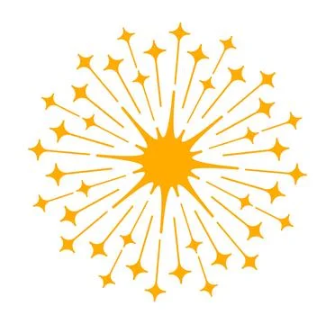 Golden firework exploding illustration Stock Illustration