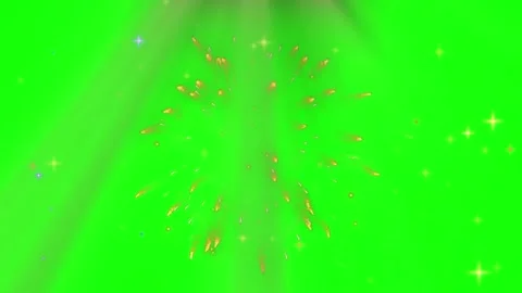 Golden firework explosion on green screen background for video editing overlay Stock Footage 345016845